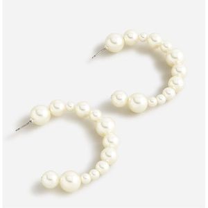 JCREW MIXED PEARL HOOPS NWT
